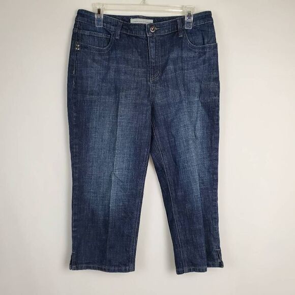 Chico's Platinum Size 1 (8) Ultimate Fit Crop Slim Fit Jean - Picture 1 of 8